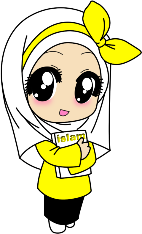Chibi Muslim Image - Cartoon Head Scarf (490x795)