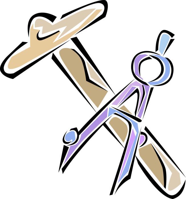 Vector Illustration Of T-square Technical Drawing Instrument - Vector Illustration Of T-square Technical Drawing Instrument (653x700)