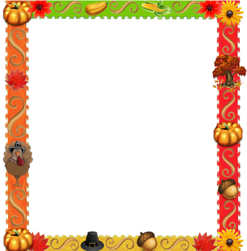 Fall Border Clipart - Thanksgiving Border (555x500)