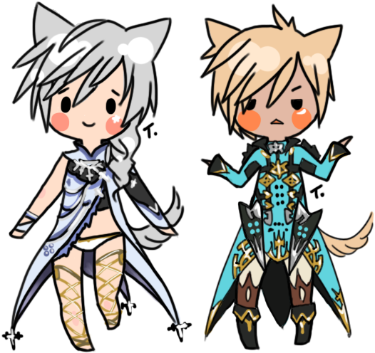 Transparent Ffxiv Chibi Commissions For A Friend ~ - Cartoon (618x542)