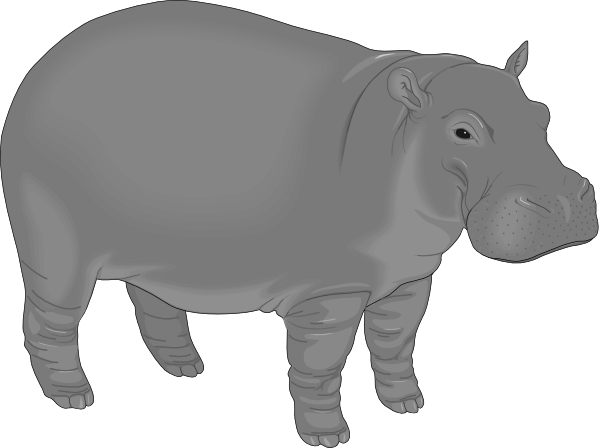 Brown And Purple Hippopotamus Clip Art At Bclipart - Hippo Clip Art (600x448)