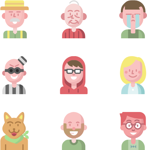 People Avatars Pack Vector Free Download - People Avatars Pack Vector Free Download (600x564)