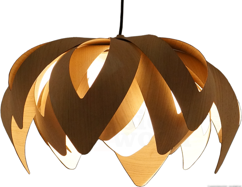 Tulip Pendant Light In Wood - Fineer Hout Lampen (777x600)