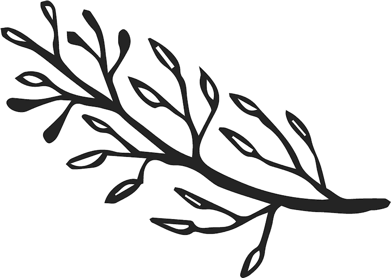 Teardrop Leaves On Branch Rubber Stamp - Teardrop Leaves On Branch Rubber Stamp (800x800)