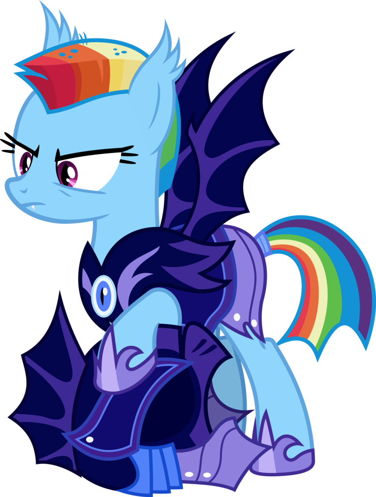 Alternate Hairstyle, Alternate Timeline, Armor, Artist - Rainbow Dash Nightmare Moon (776x1024)