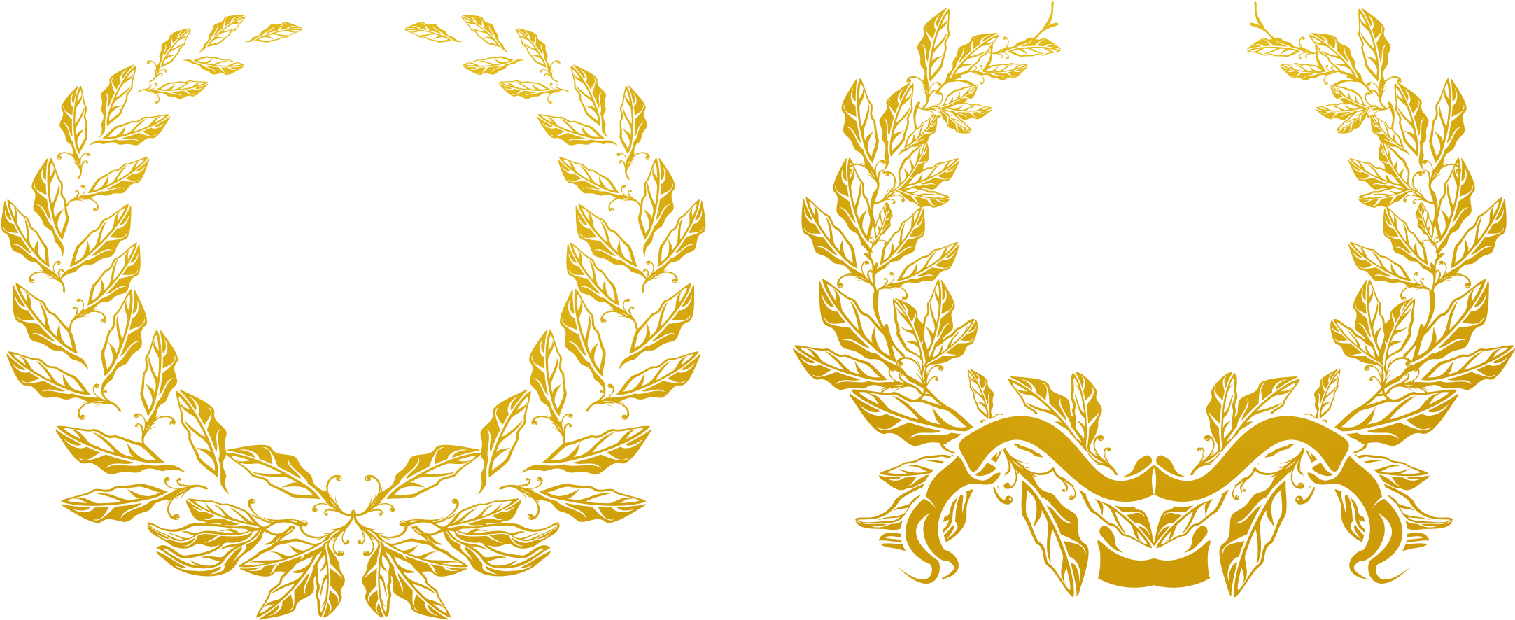 Gold Olive Branch Euclidean Vector Laurel Wreath - Gold Olive Branch Png (2164x1000)