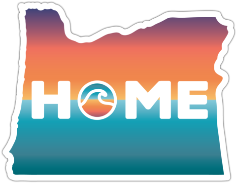 Home, Oregon Coast, Vinyl Sticker - Graphic Design (480x480)