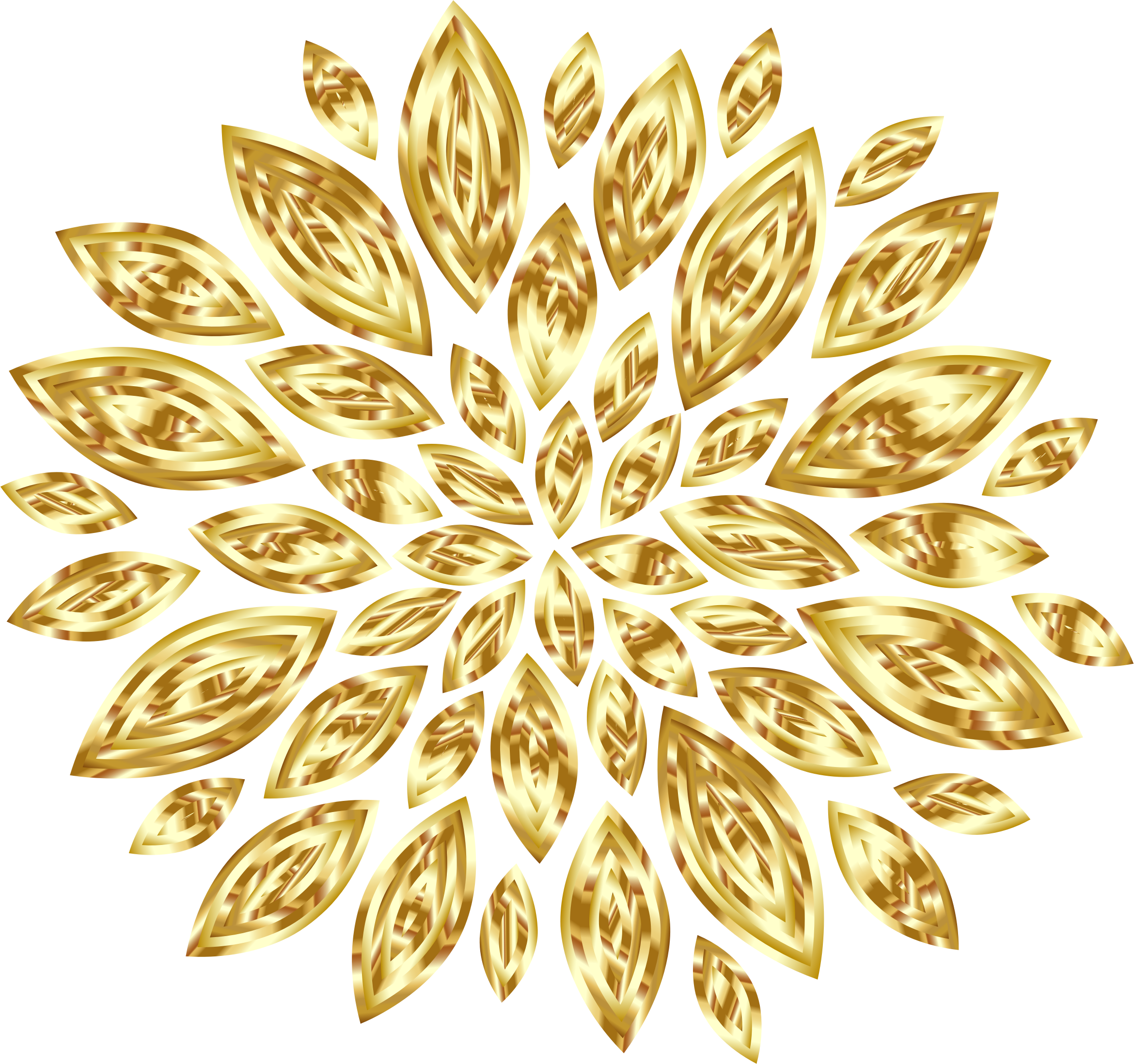 Gold Digital Border Clip Art - Gold Flower Vector Png (2340x2196)