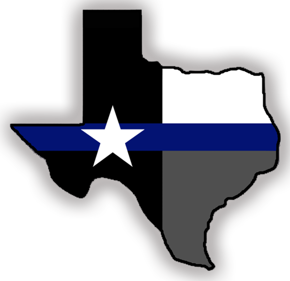 Image Result For Thin Blue Line Sticker Texas - Texas Thin Blue Line (599x580)