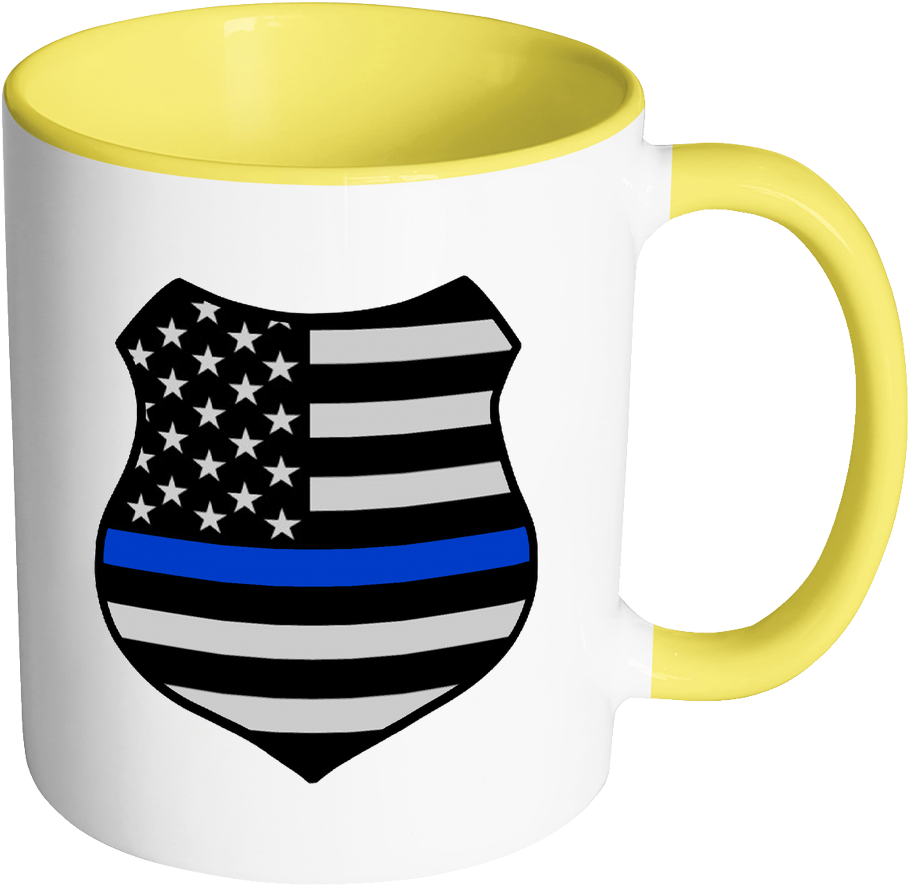 Thin Blue Line American Flag Shield Mug - Thin Blue Line Shield (1024x1024)