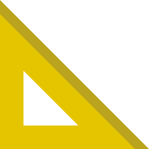 Set Square Icon - Yellow Triangle Transparent (512x512)