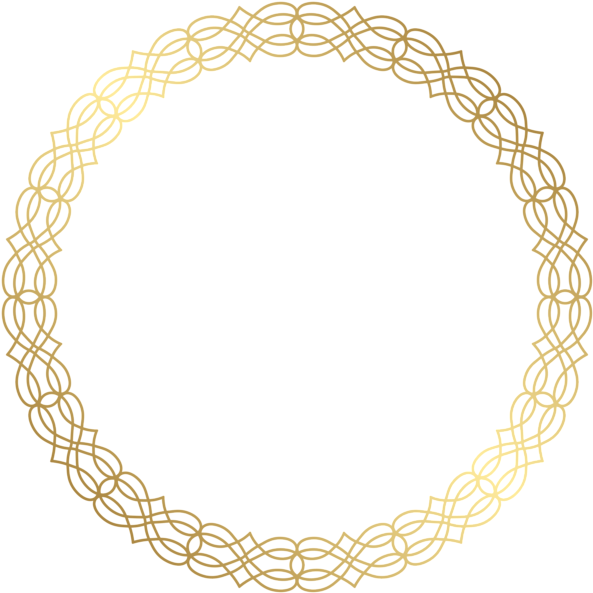 Round Gold Border Transparent Png Clip Art Image - Gold Circle Border Png (600x600)