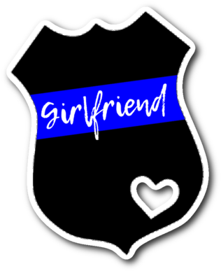 Girlfriend Thin Blue Line Badge Vinyl Decal Sticker - Heart (480x480)
