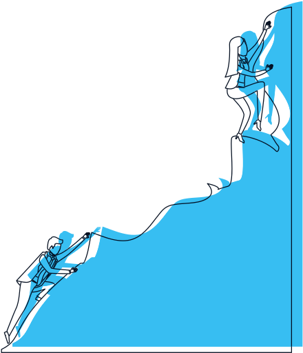 Business Woman And Man Trying To Climb To The Top Of - Businessperson (550x550)