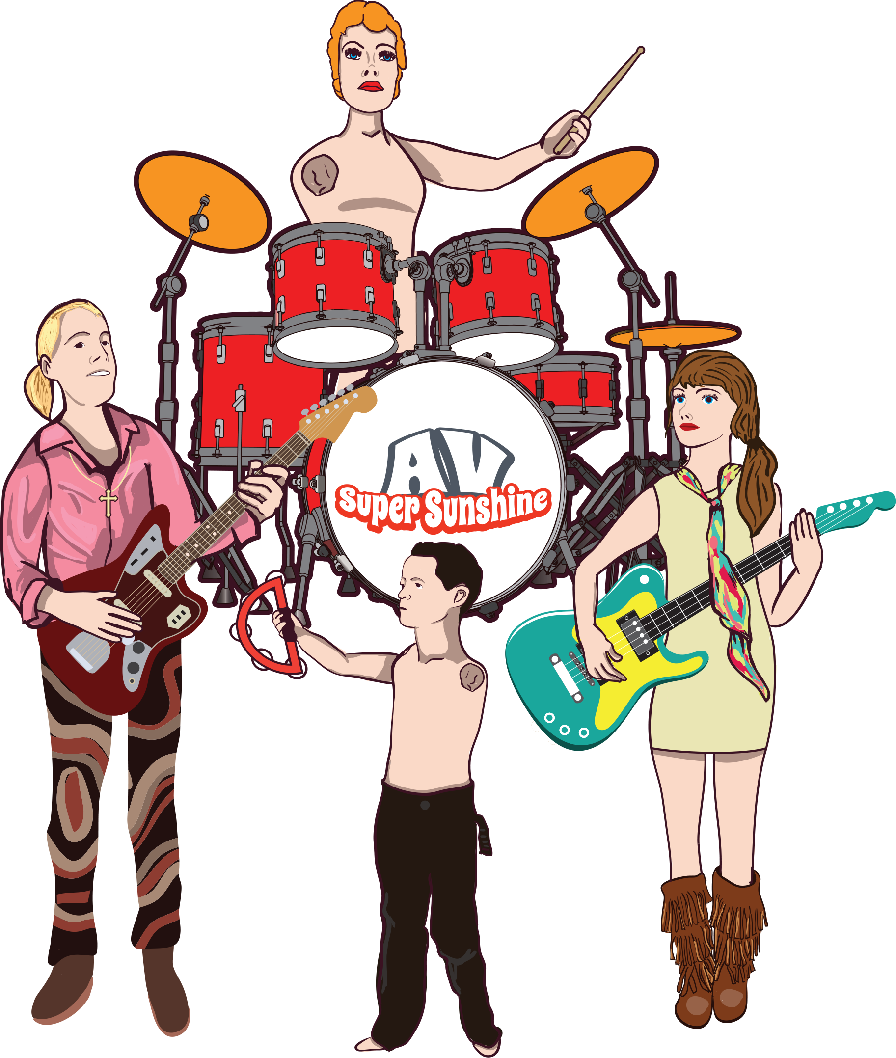 Av Super Sunshine Widget Page - Family Band Clip Art (1825x2155)
