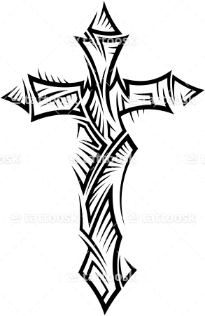 Gothic Tattoos Clipart Cross - Cross Tattoo Transparent (293x450)