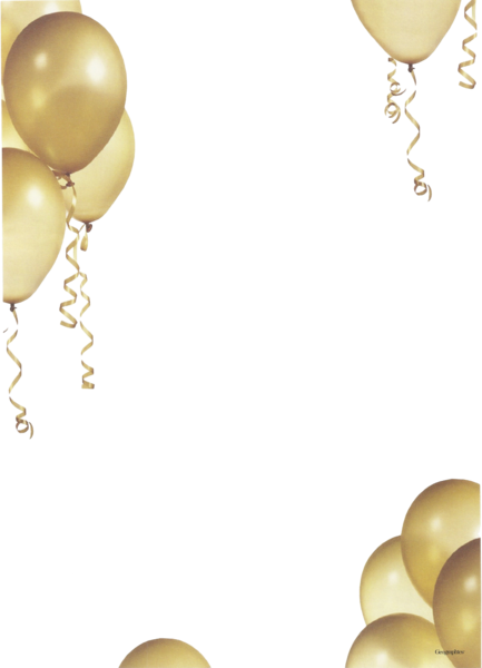 Share This Image - Gold Balloons Png Transparent (433x600)
