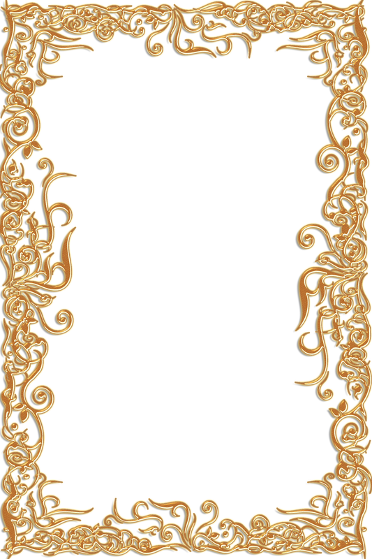 Transparent Vintage Borders And Frames Gold Clipart - Gold Potrait Border Png (533x800)