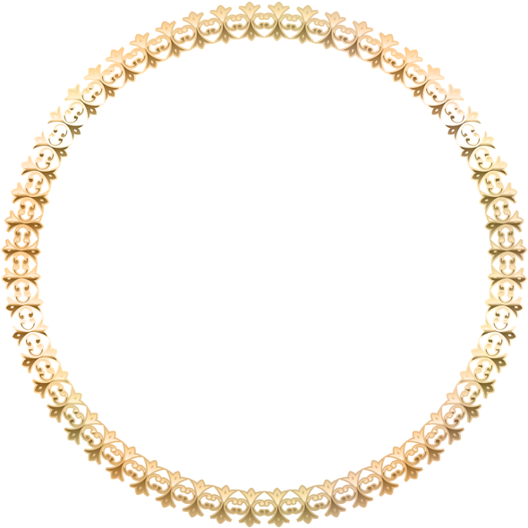 Round Border Frame Gold Transparent Png Image - Gold Oval Frame Png (598x600)
