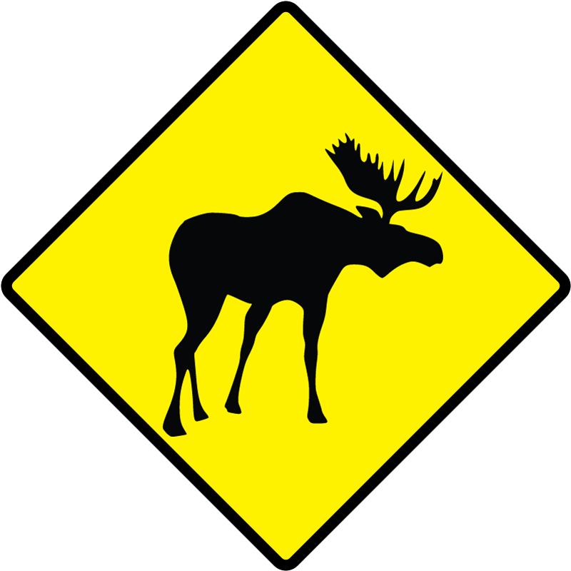 Maine Moose Caution - Kangaroo Warning Sign (800x800)
