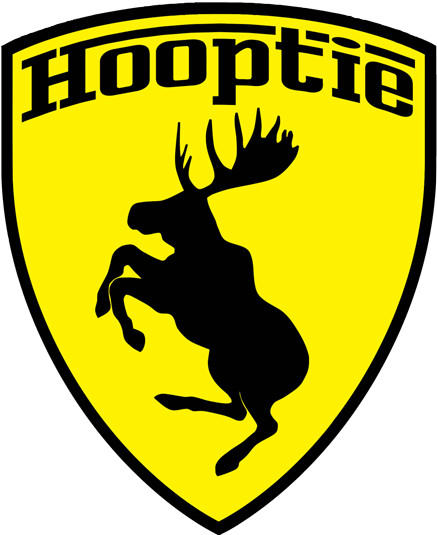 Moose Sticker M Hooptie With Ferrari Style Text - Volvo Prancing Moose (443x542)