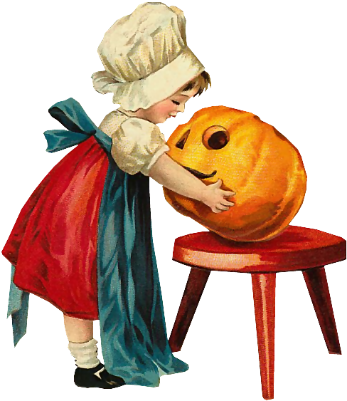 Victorian Die Cut - Vintage Halloween (492x572)
