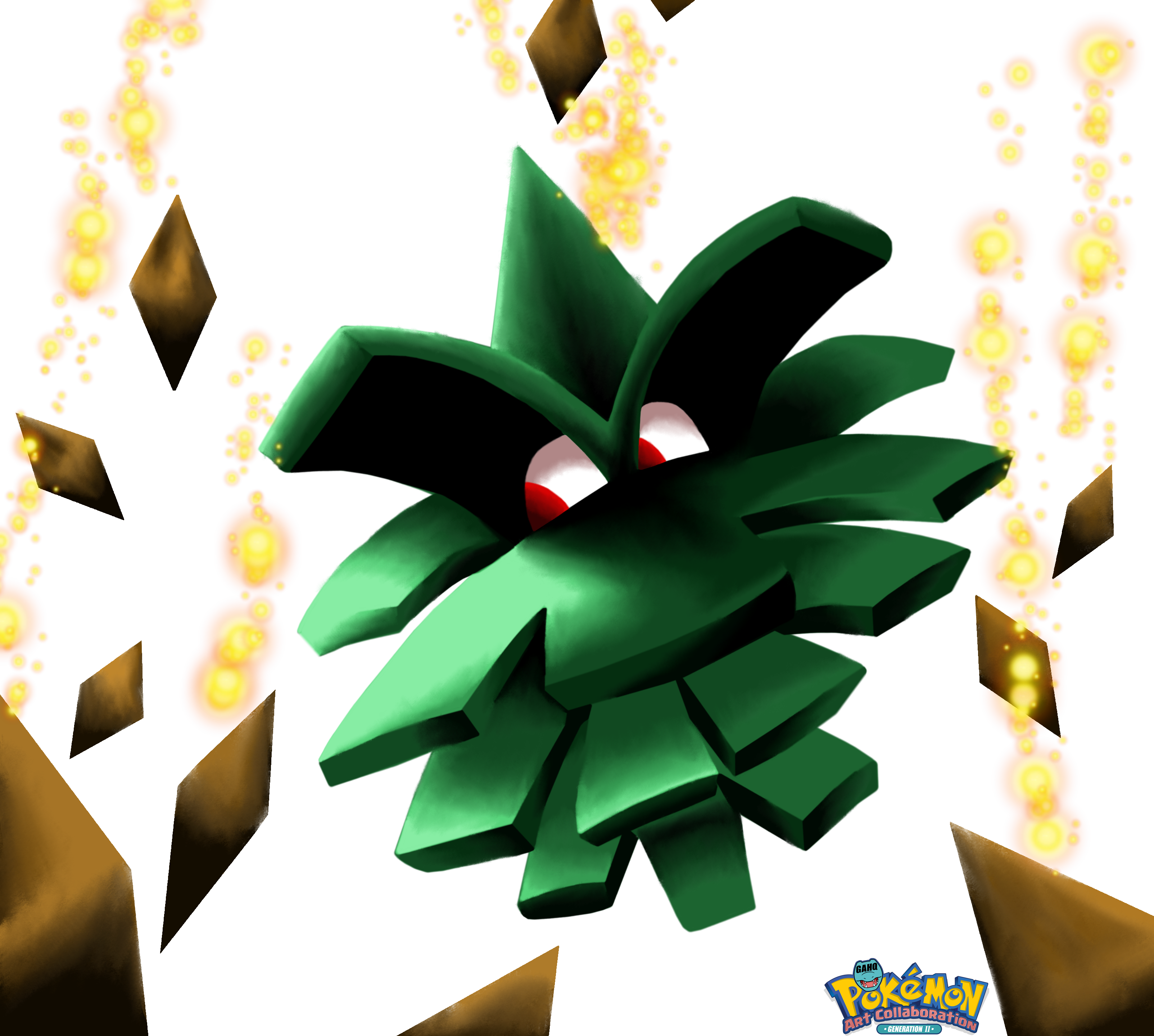 Pineco Used Stealth Rock By Mechakraken - Illustration (3207x2878)