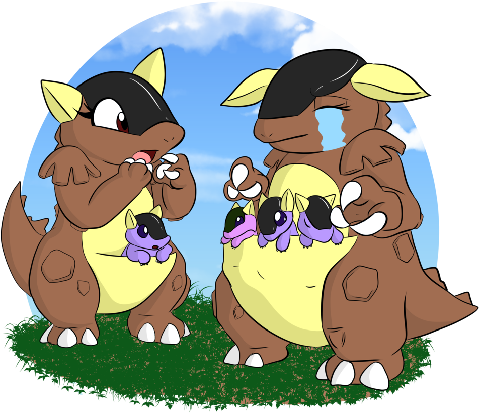 Kangaskhan Triplet Trouble By Crazywackybonkerz Kangaskhan - Kangaskhan Cute (1024x1024)