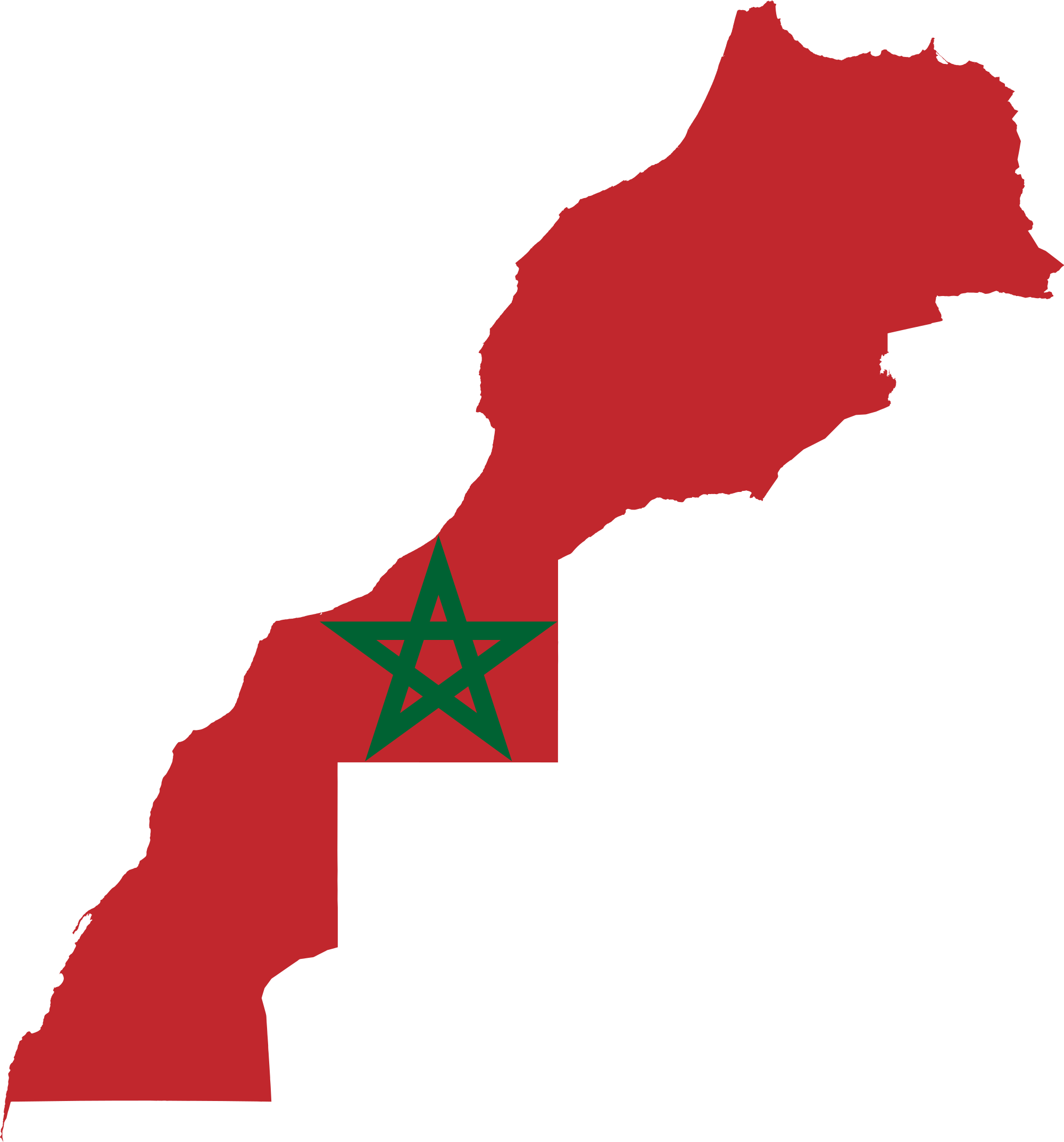Sahara Clipart Transparent - Morocco Flag (2000x2145)
