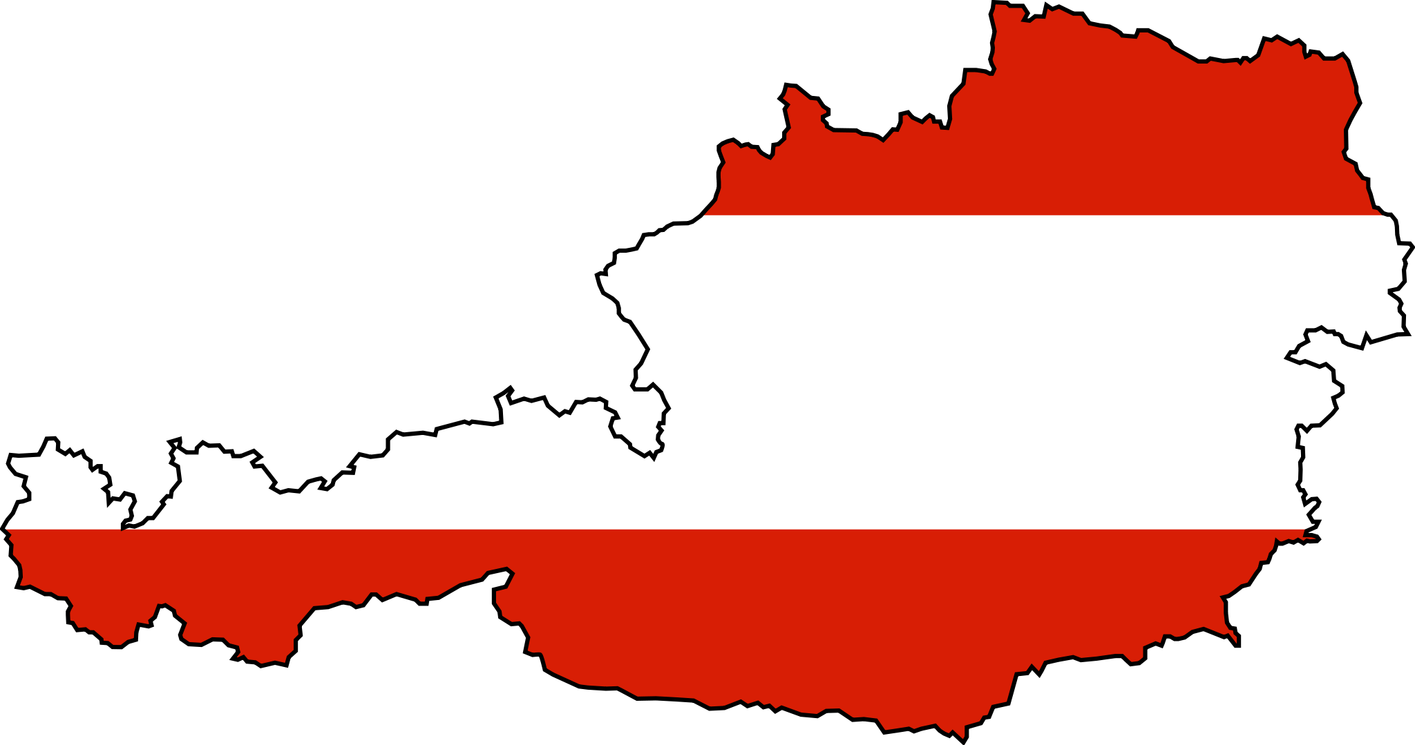 Austria - Austria Flag Map (2048x1079)