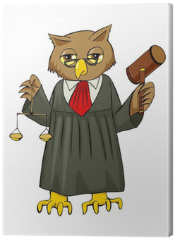 Cuadro En Lienzo Cartoon Ilustración De Una Lechuza - Mascota De Los Abogados (400x400)