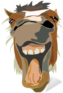 Vector Illustration Of The Laughing Horse Sticker • - Caballo Riendo (400x400)