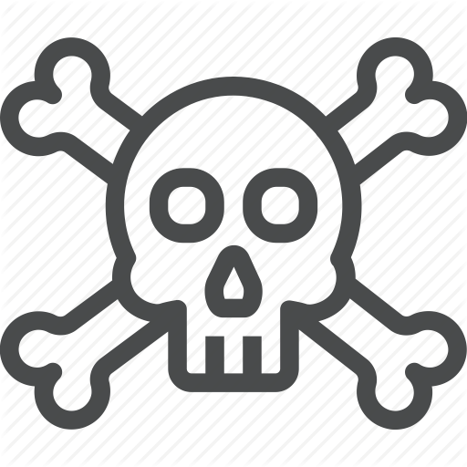 Dead Clipart Crossbones - Cyber Security White Background (512x512)
