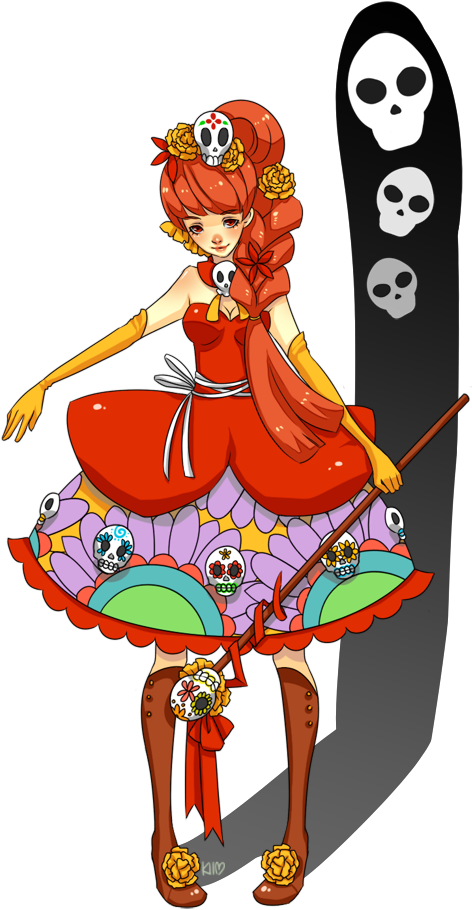 Day Of The Dead Witch By Kiimcakes - Cartoon (529x925)