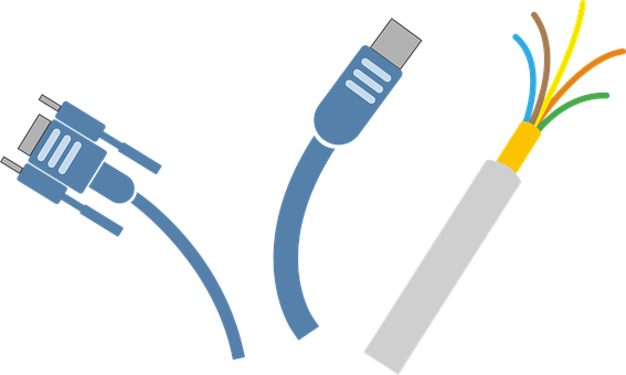 Electric Outlet Plug Socket Vga Wire Outle - Cables Clip Art (567x340)