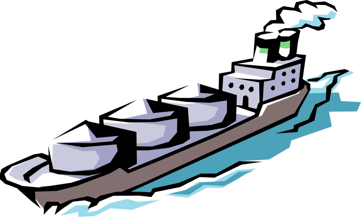 Vector Illustration Of Ocean Transport Cargo Ship Or - Cargo Ship (1161x700)