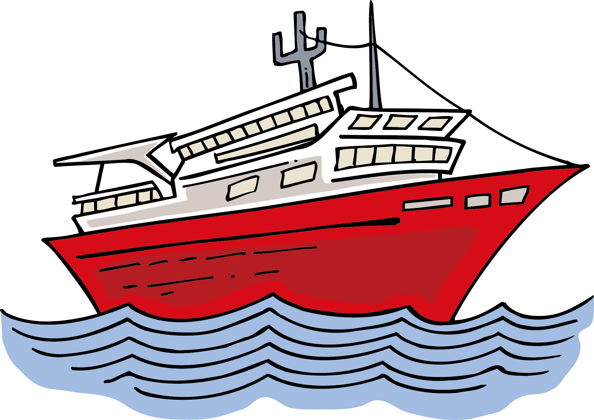 Cartoon Ship Vector - Ship Cartoon (2044x1447)