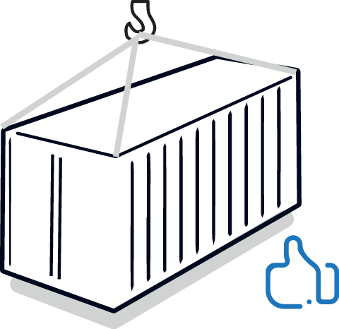 2d Icon Of A Shipping Container Lifted By A Hoist - Shipping Container Icon Png (480x466)