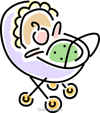 Baby Carriage Royalty Free Vector Clip Art Illustration - Baby Carriage Royalty Free Vector Clip Art Illustration (424x480)