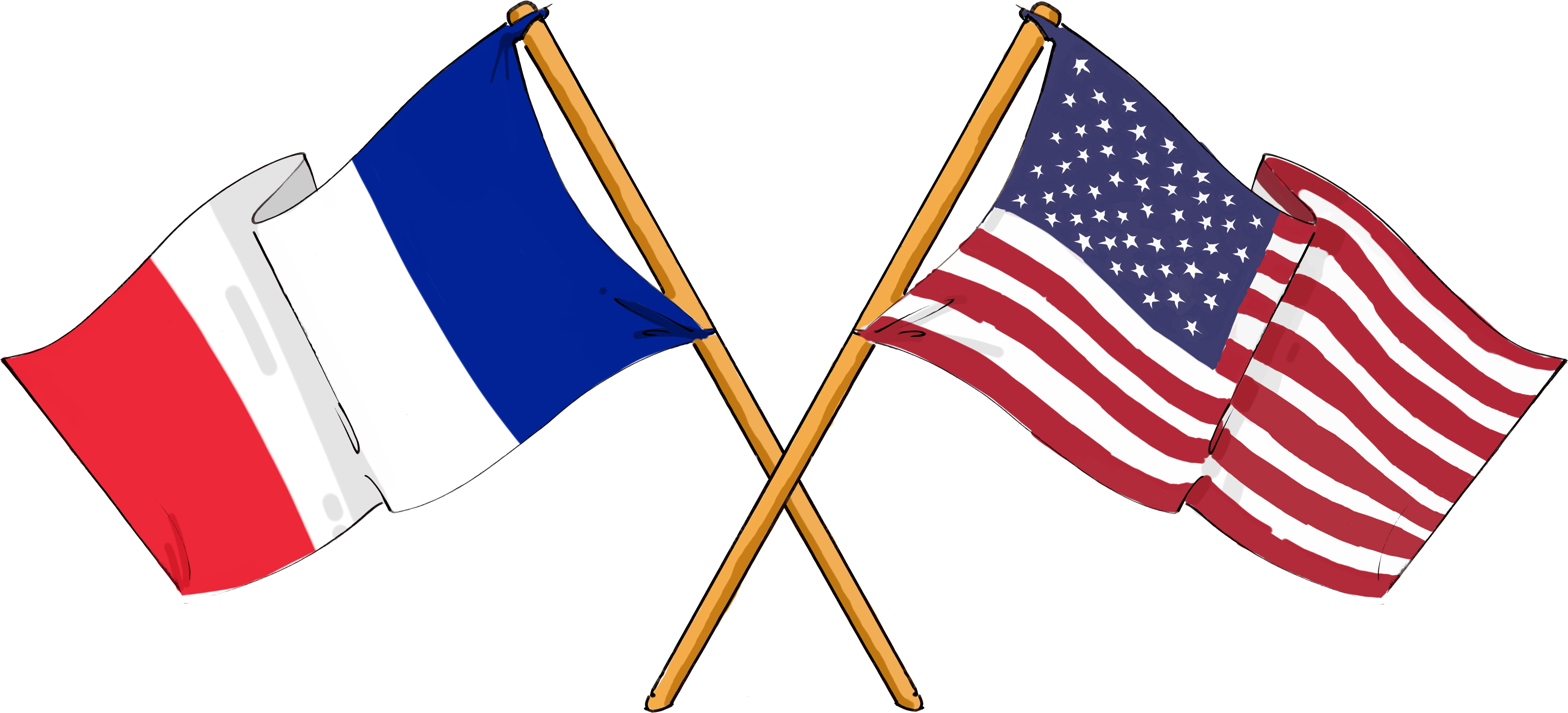Flag Of France Flag Of The United States French Americans - France And Us Flags (4829x2210)