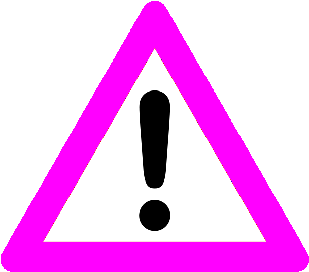 Warningpink Warning Sign Png Pink (628x550) Png Clipart Download