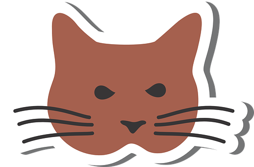 Cat, Kat, Domestic Cat, Animal, Sweet - Simple Cat Clipart (518x340)