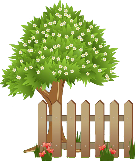We Deal In Wide Variety Of Plants - Vintage Tree And Fence Shower Curtain (600x530)