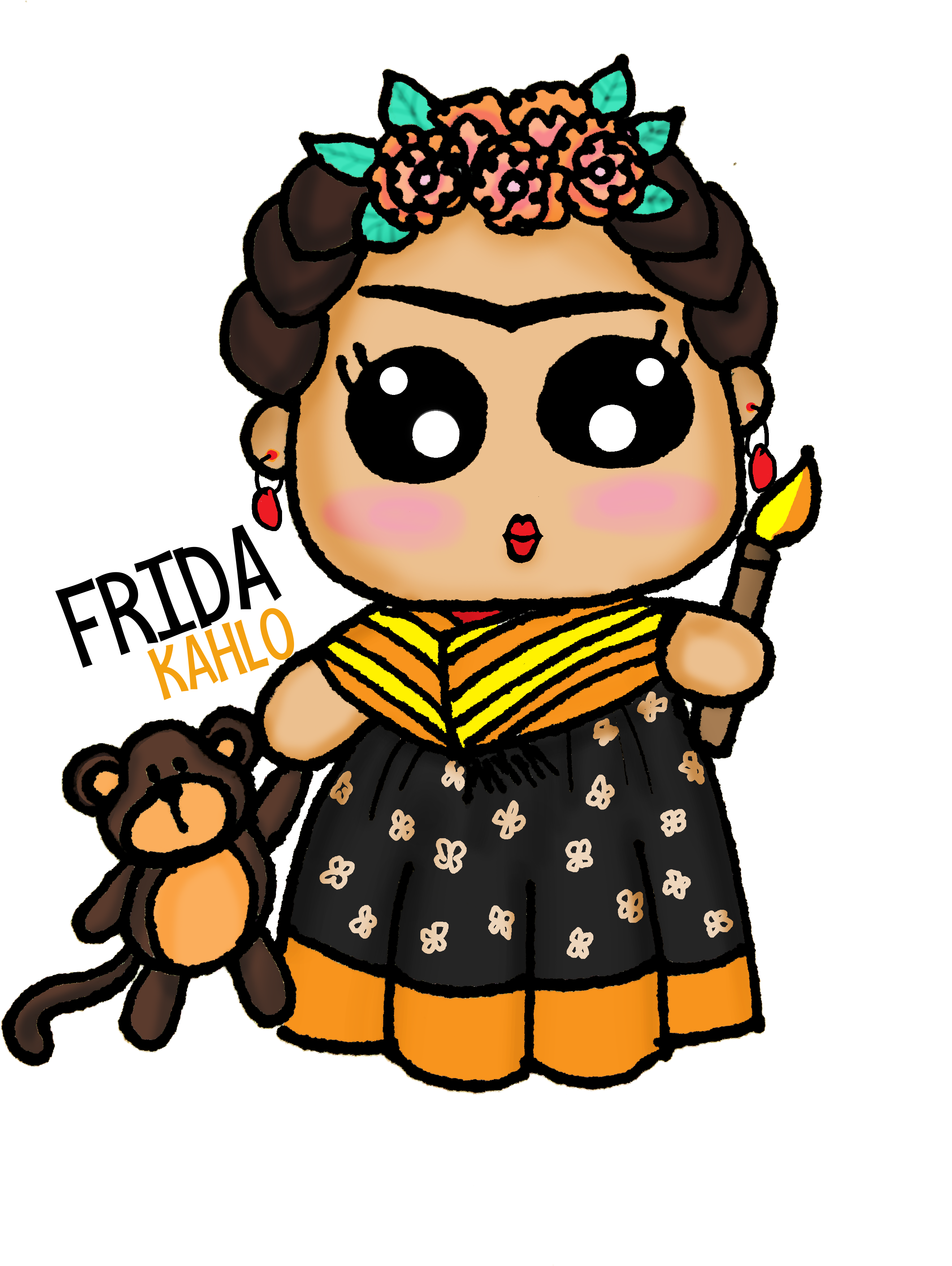Frida Kahlo Kawaii Draw Frida Pinterest Frida Kahlo, - Frida Kahlo Kawaii Png (3024x4032)