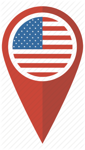 Usa Canada Flag Icon - Usa Flag Pin Map (290x512)