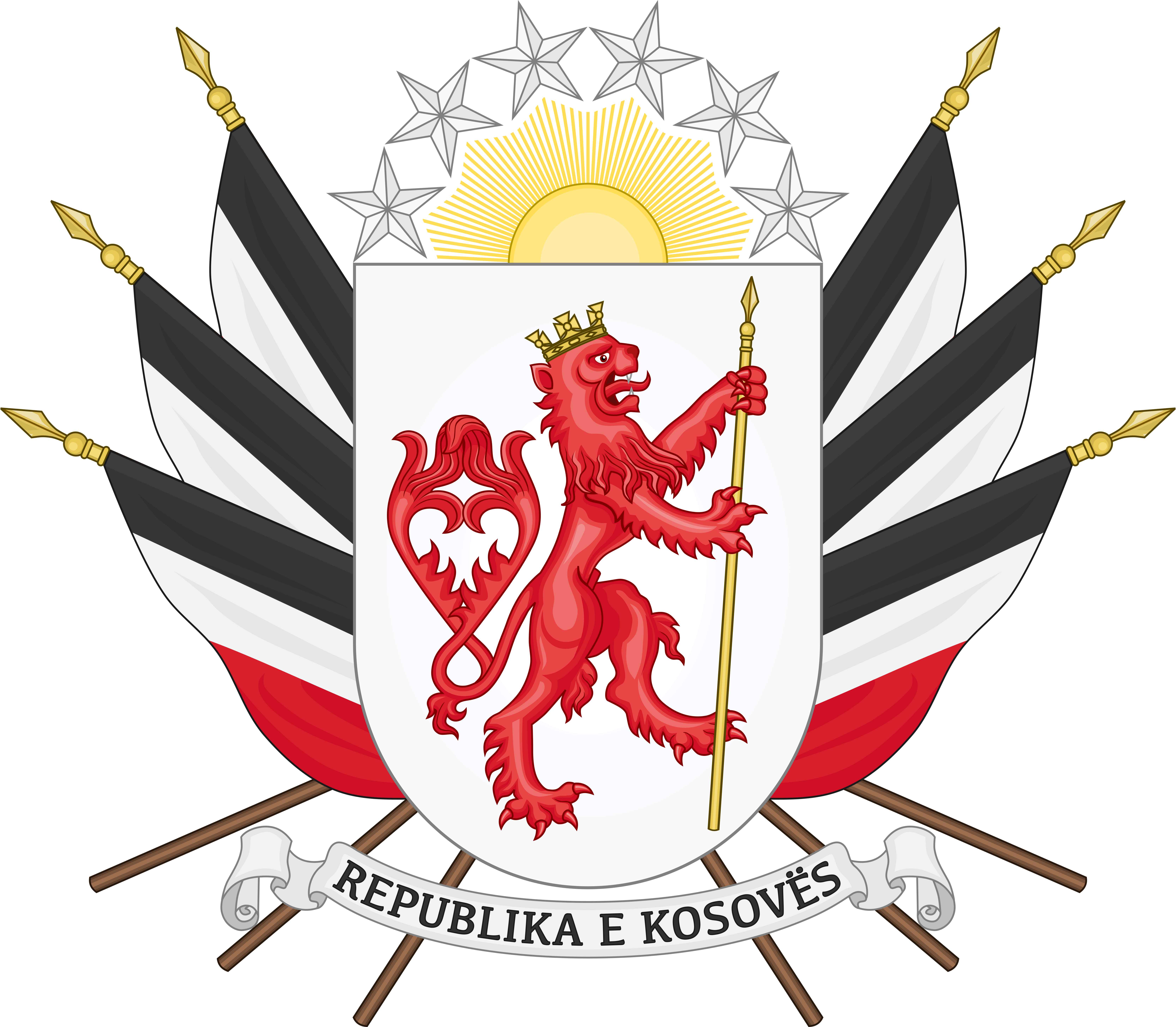 Coat Of Arms Of Kosovo By Houseofhesse - Albanian Coat Of Arms (6665x5822)