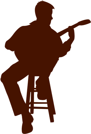 Musician Seated Guitarist Silhouette - Man With A Guitar (512x512)