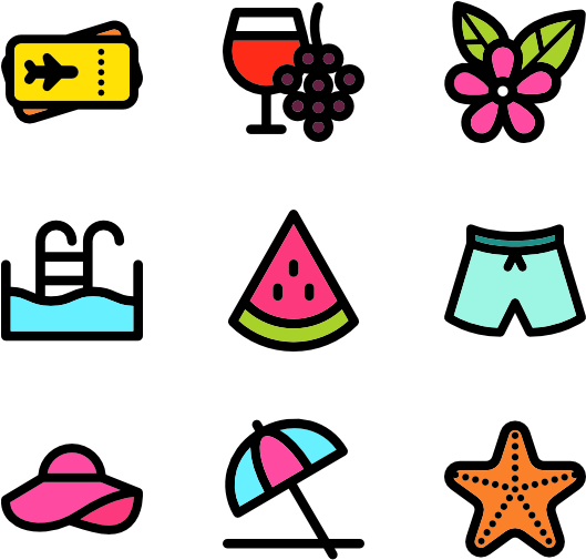 Summertime Elements - Nerd Icons Png (600x564)