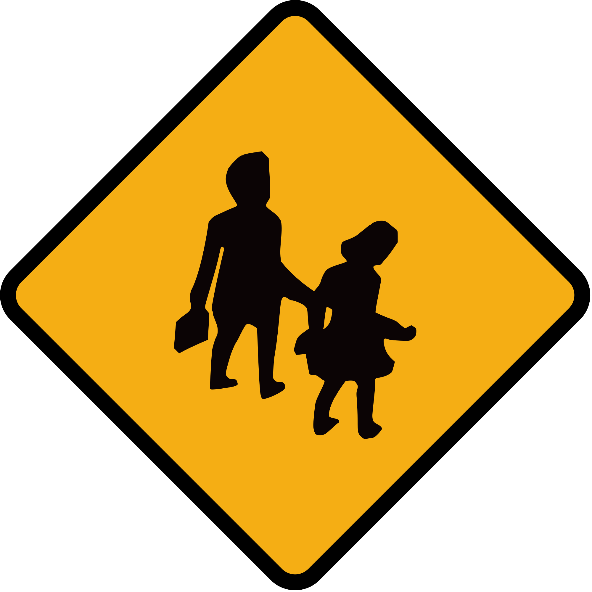 Open - Chicken Crossing Sign (2000x2000)