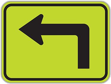 W16-6p Advance Turn Arrow - Dental Plaque (400x400)